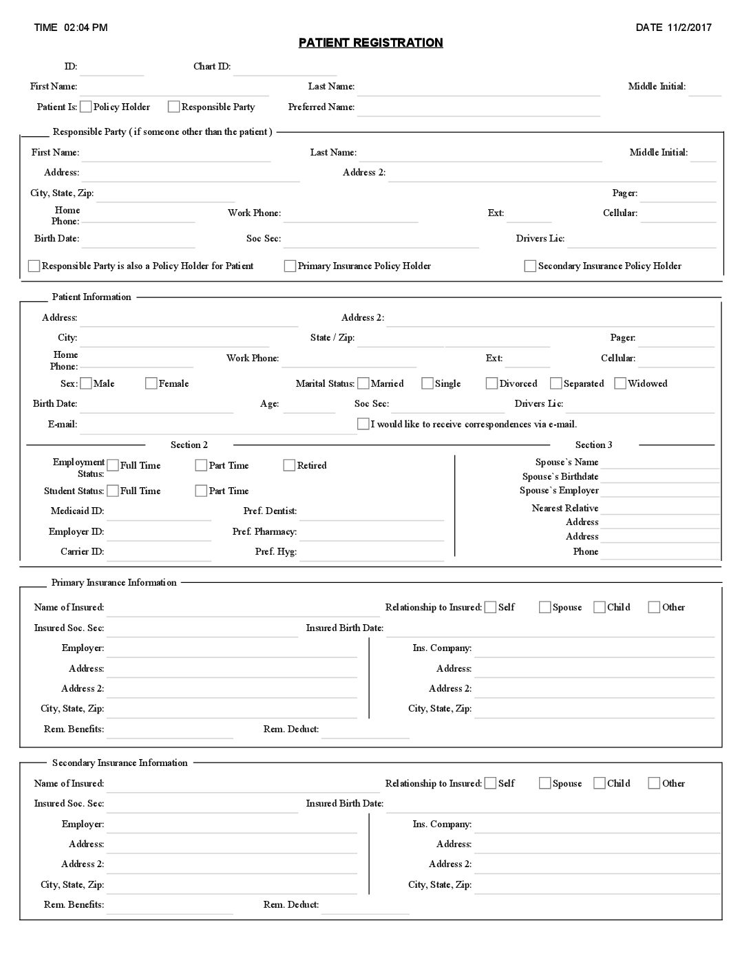 New Patient Registration Form